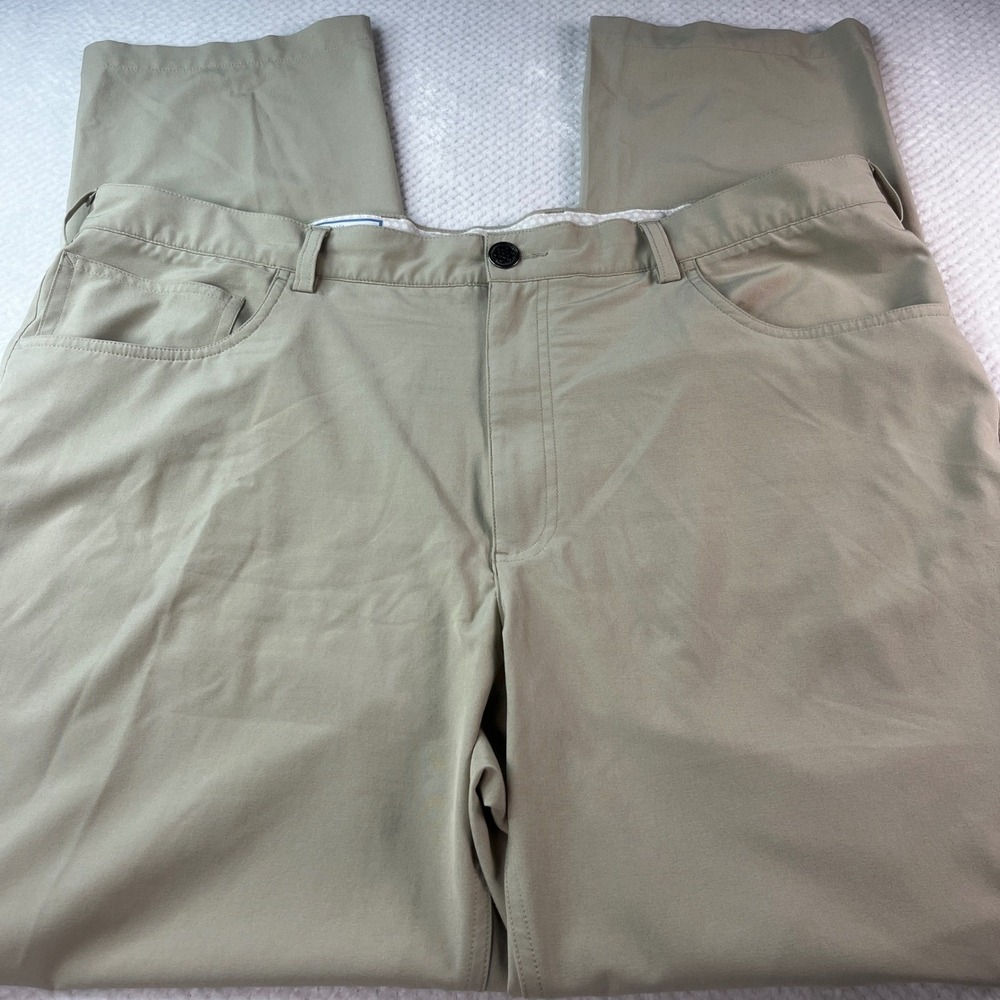 Donald Ross Sportswear Thistle Stretch Performance Golf Pants Khaki Tan 40x32 - Picture 2 of 9